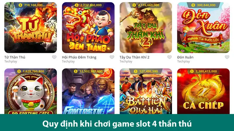 Đột phá trải nghiệm cùng quay hũ 4 Thần Thú cực kỳ hấp dẫn